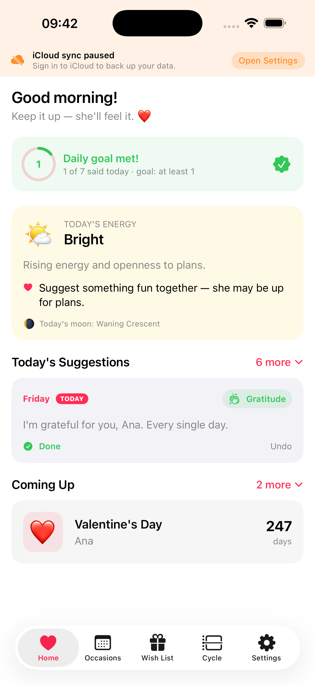 Home — the next upcoming occasion