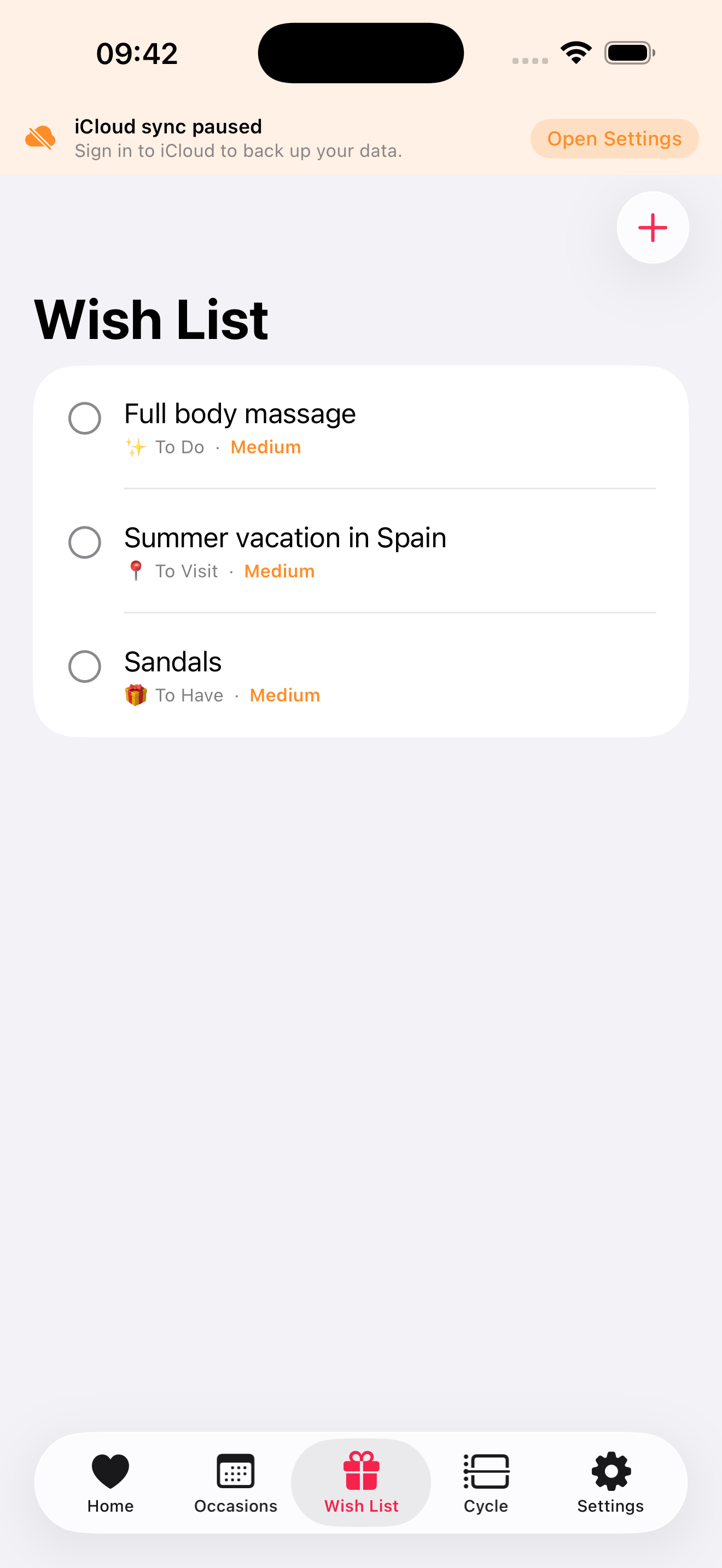 Wishlist of things she's mentioned
